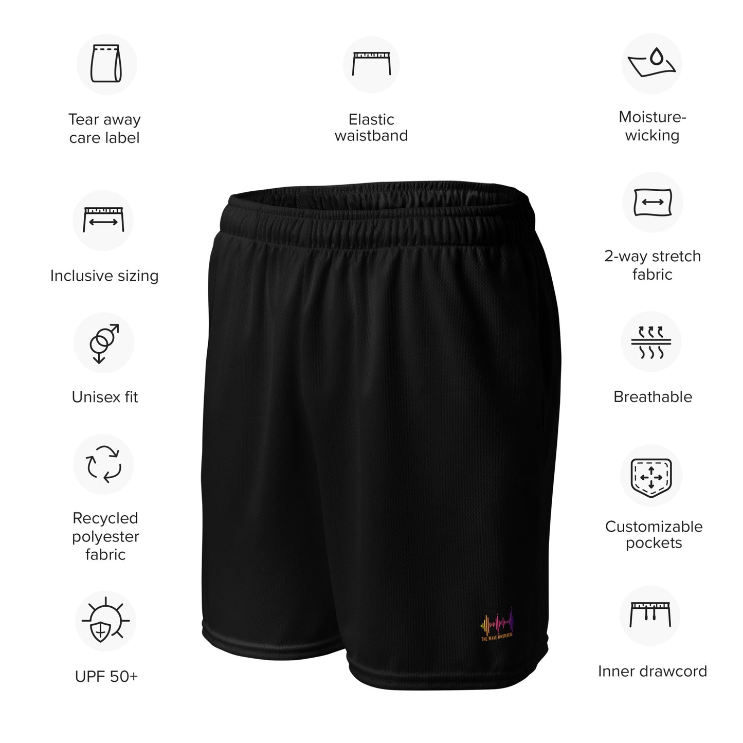Unisex Mesh Sport Shorts - The Wave Whisperers     